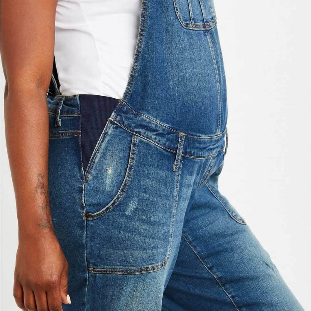 Motherhood Maternity Indigo Blues Jean Overalls NWT, Size XS - Picture 3 of 6